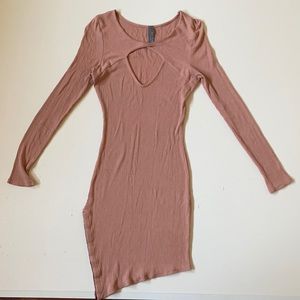 Pink Blush Ribbed Dress